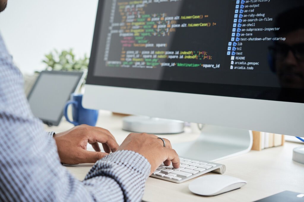 image of It specialist working on code