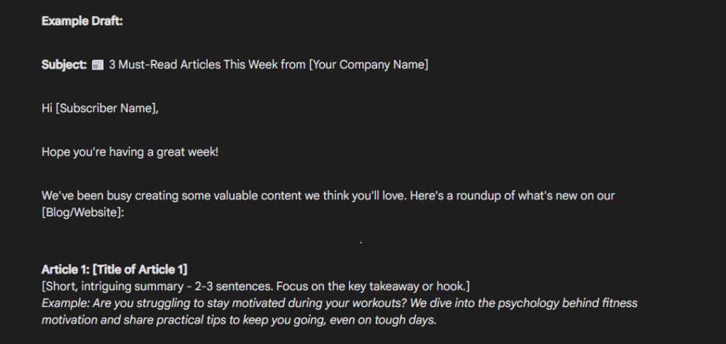 Email Marketing Letter Examples